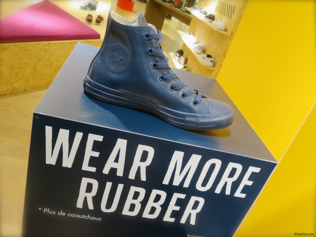 "Wear More Rubber" - rubber converse blue sneakers